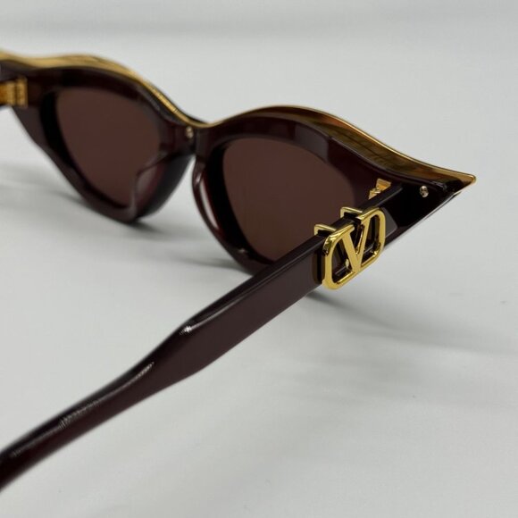 NEW V-GOLDCUT VLS-114B VALENTINO SUNGLASSES BORDEAUX CAT EYE EYEWEAR VALENTINO - Picture 10 of 13